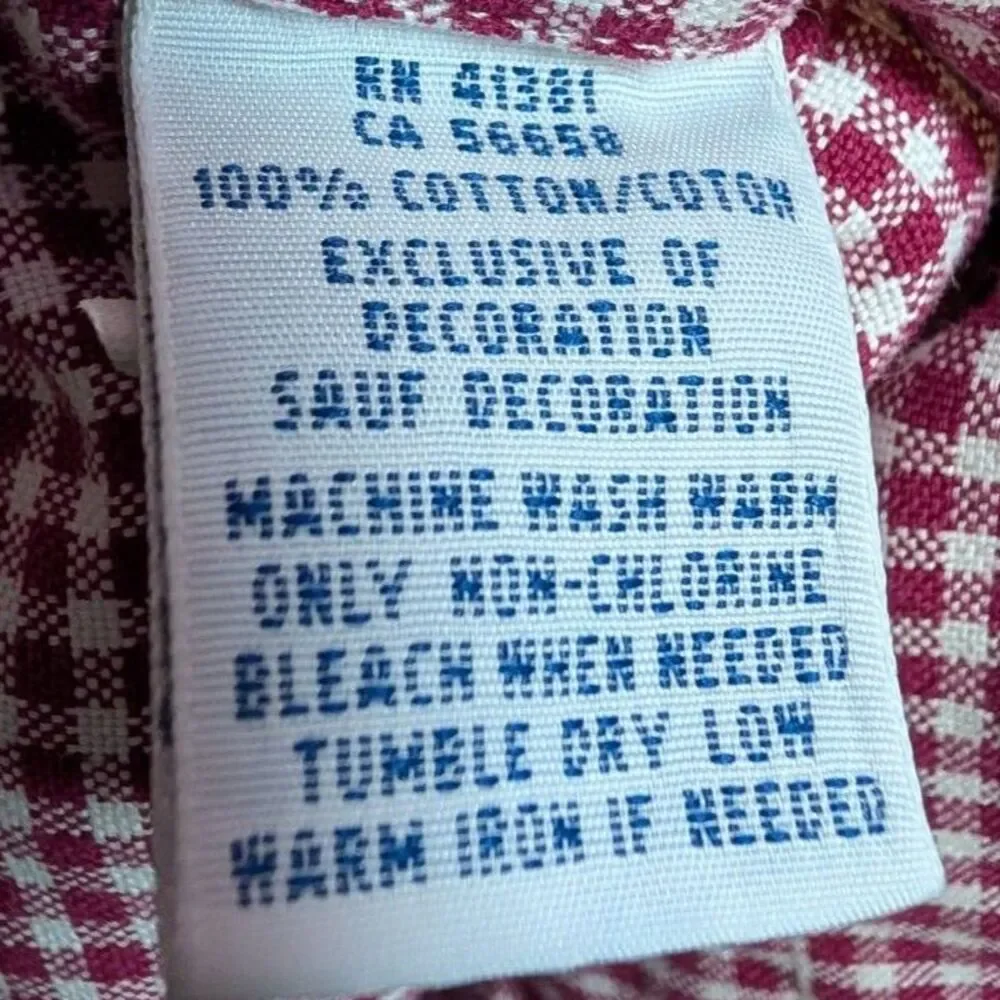 Ralph Lauren Slim Fit Red White Button Down Shirt Men's L Short Sleeve Cotton